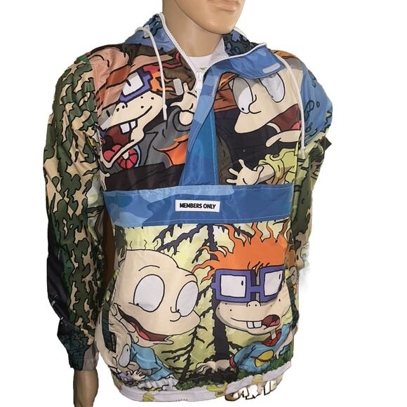 Members Only Nickelodeon Rugrats 1/2 Zip Pullover Windbreaker Mens Sz Small Y2K - Picture 2 of 14